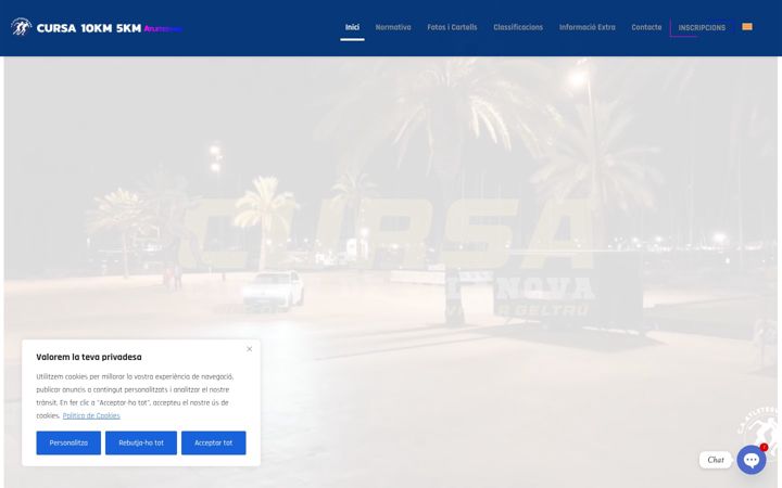 Screenshot of cursa10kmvng.com