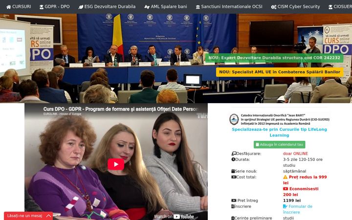 Zrzut ekranu cursdpo.ro