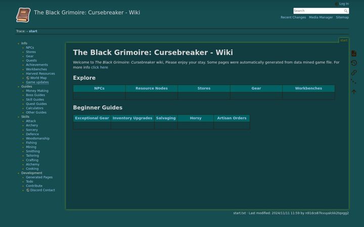 Screenshot of cursebreaker.wiki