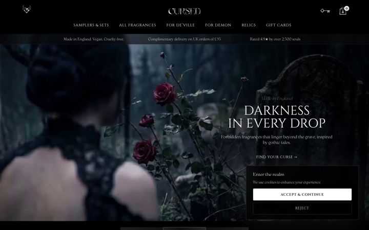 Screenshot of cursedfragrances.co.uk
