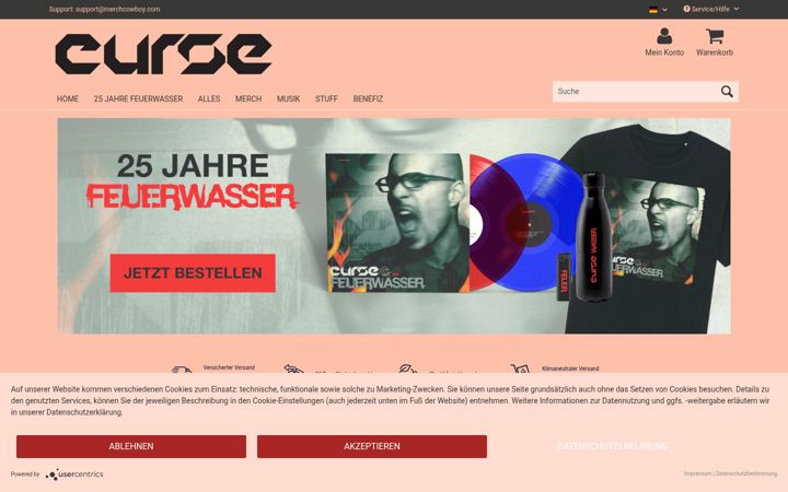 Screenshot of curseshop.de