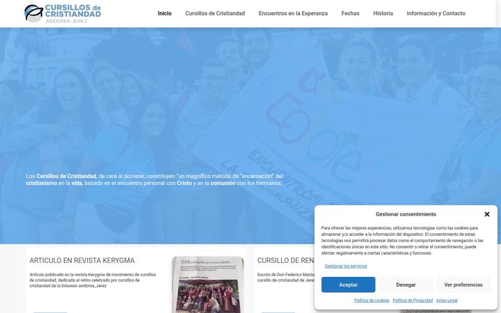 Skærmbillede af cursilloscristiandadjerez.es