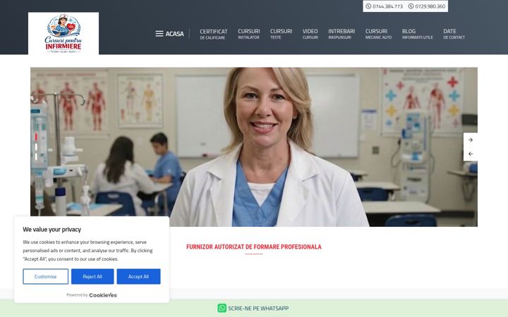 Screenshot of cursinfirmiera.ro