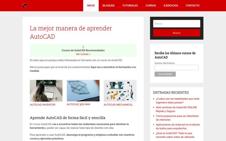 Screenshot of curso-autocad.es