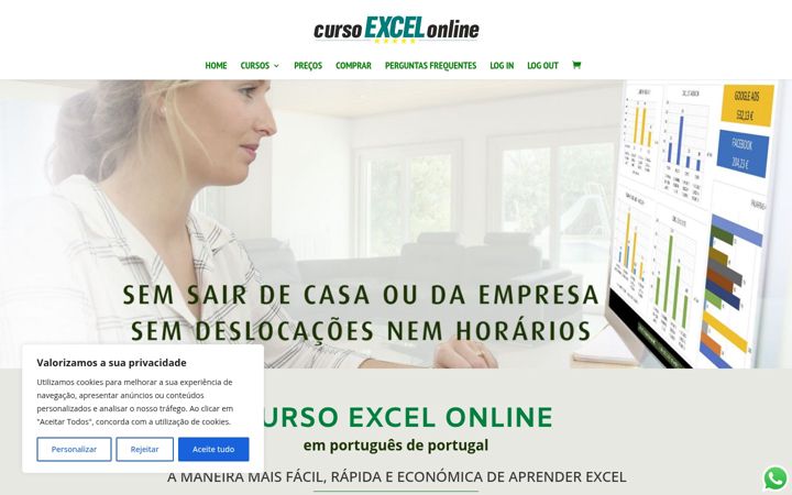 Screenshot of curso-excel-online.pt