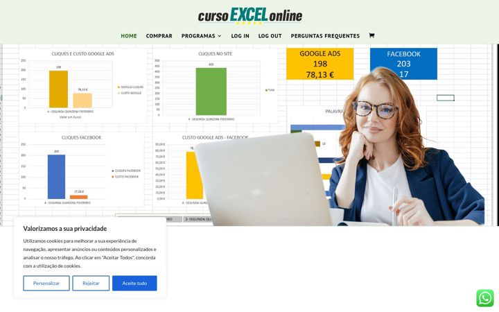 Screenshot of curso-excel.pt