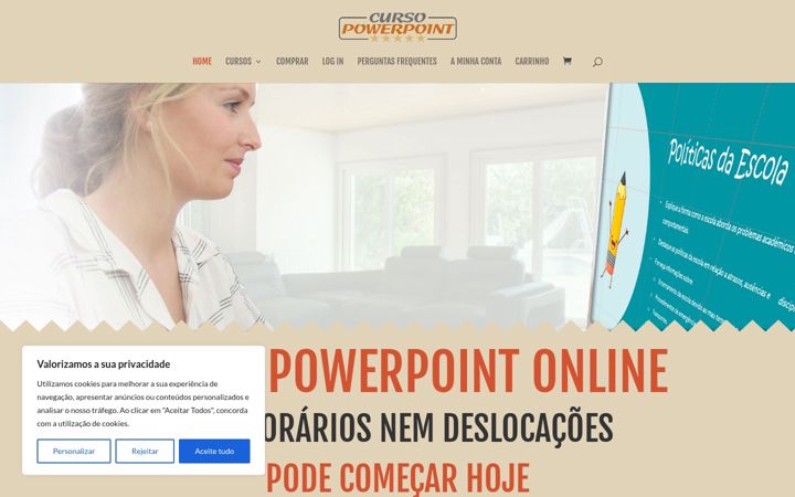 Screenshot of curso-powerpoint.pt