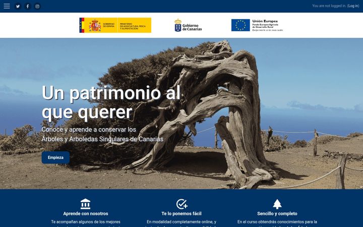Screenshot of cursoarbolessingularesdecanarias.es