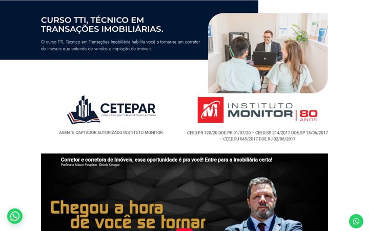 Screenshot of cursocorretordeimoveistti.com.br