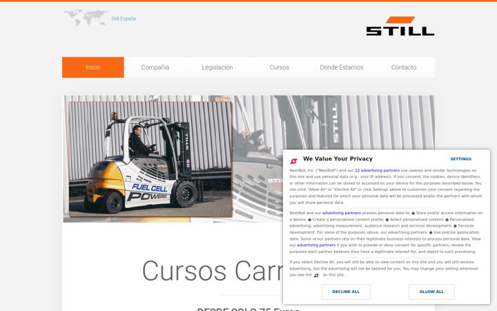Screenshot of cursodecarretilleros.es