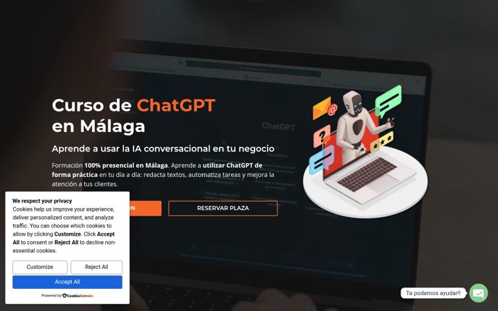 Screenshot of cursodechatgptmalaga.es