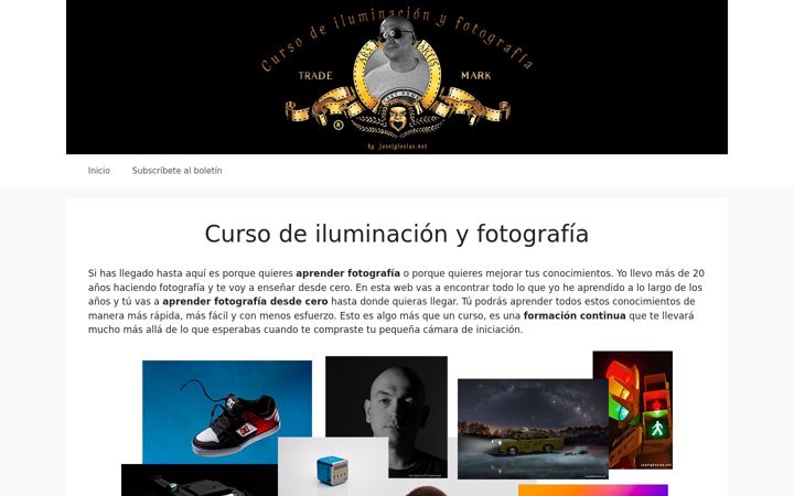 Screenshot of cursodeiluminacionyfotografia.com