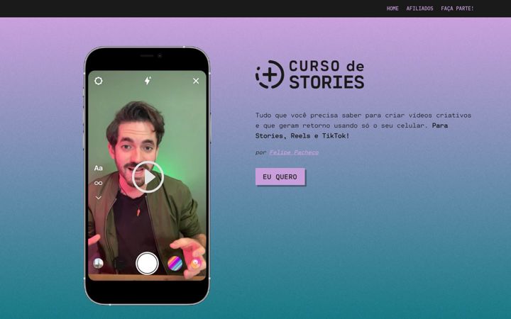Screenshot ta' cursodestories.com.br