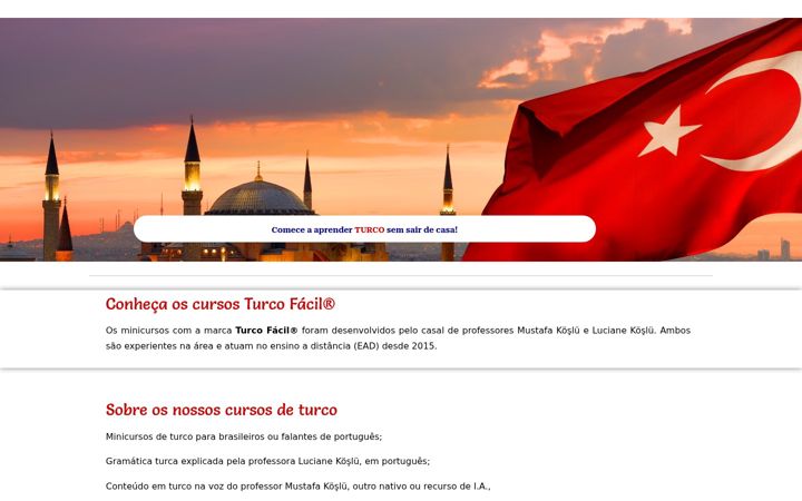Screenshot of cursodeturco.com.br