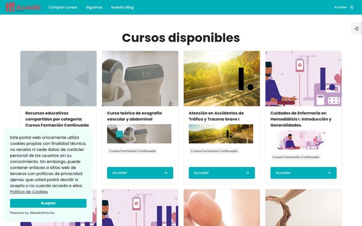 Screenshot of cursoenfermeria.eu