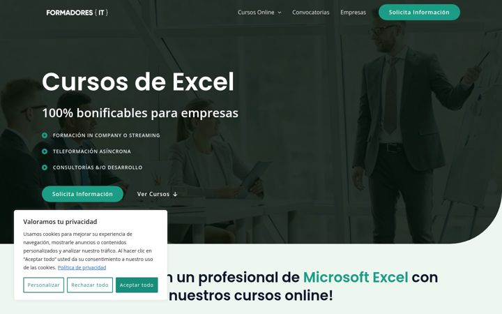 Screenshot of cursoexcel.es