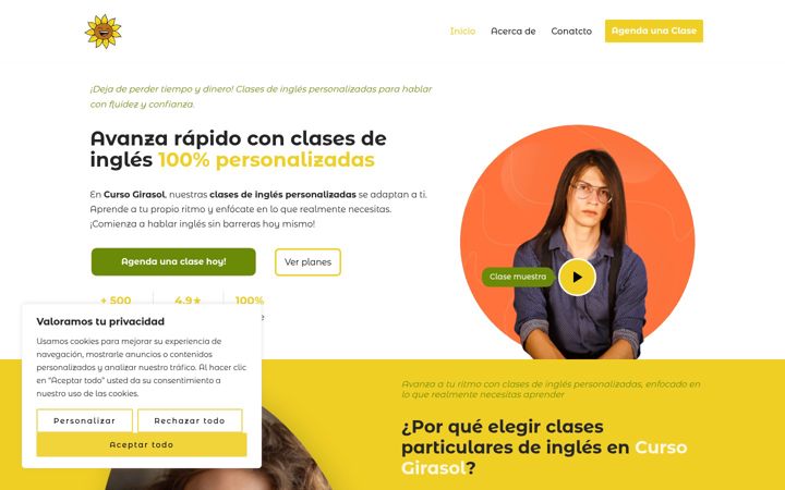 Screenshot of cursogirasol.com