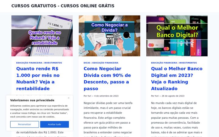 Screenshot of cursogratisonline.com.br