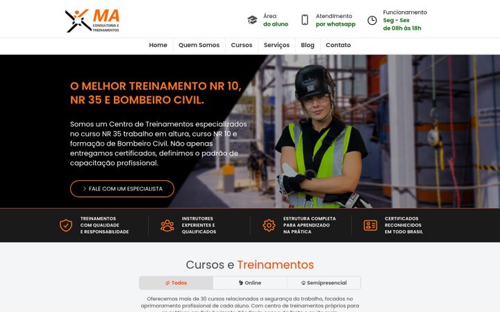 Screenshot of cursonr10online.com.br
