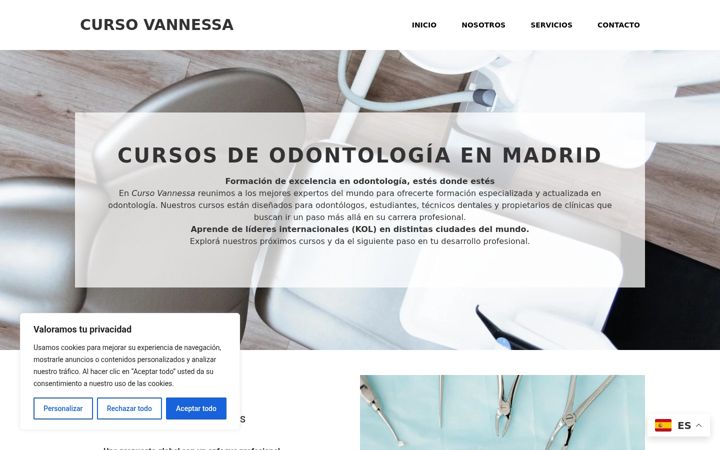 Screenshot of cursoodontologia-vannessacoirazza.es