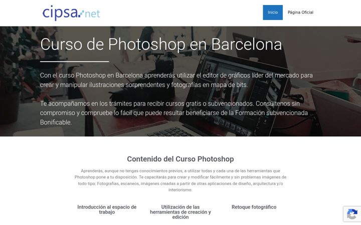 Screenshot of cursophotoshopbarcelona.com