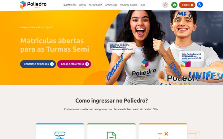 Screenshot di cursopoliedro.com.br