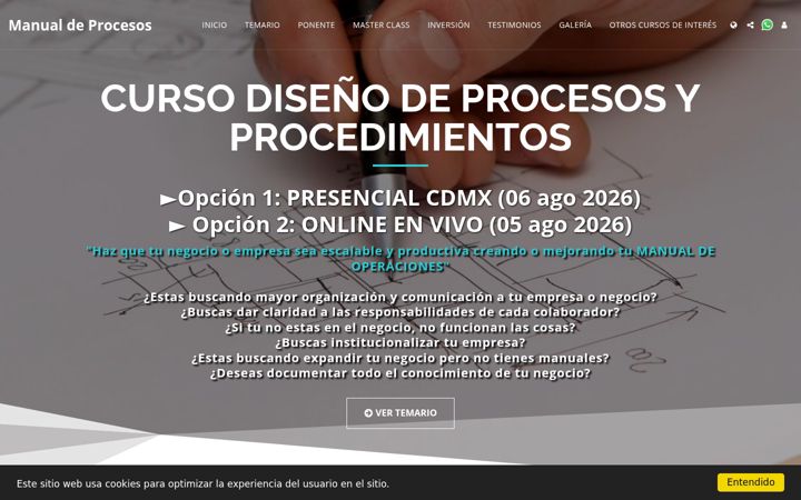 Screenshot of cursoprocesos.com