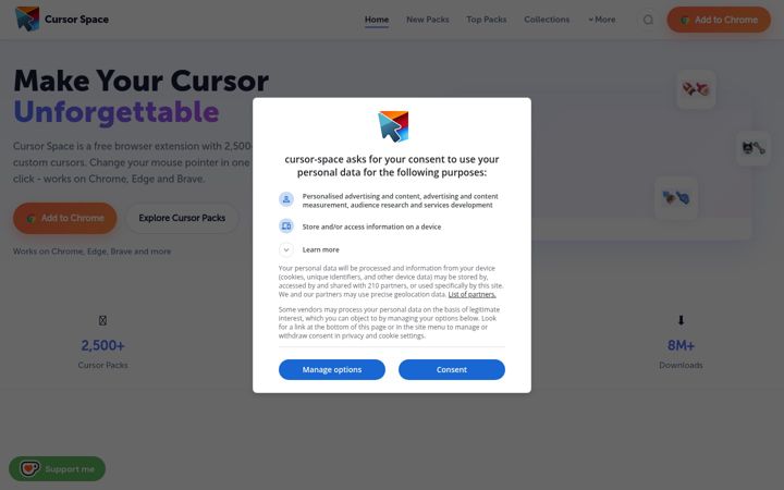 Snímek obrazovky cursor-space.com
