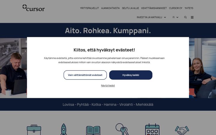 Screenshot di cursor.fi