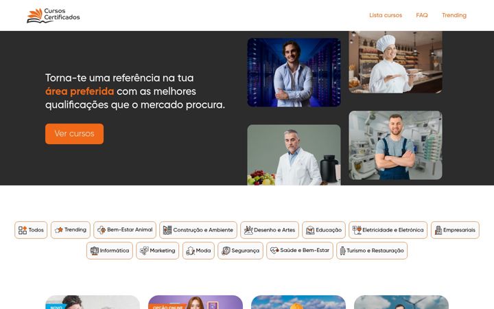 Screenshot of cursos-certificados.pt