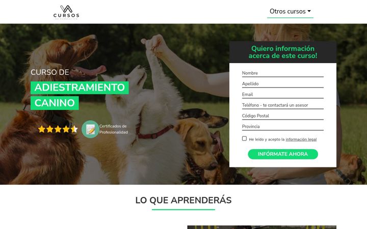 Screenshot of cursos-de-formacion.es