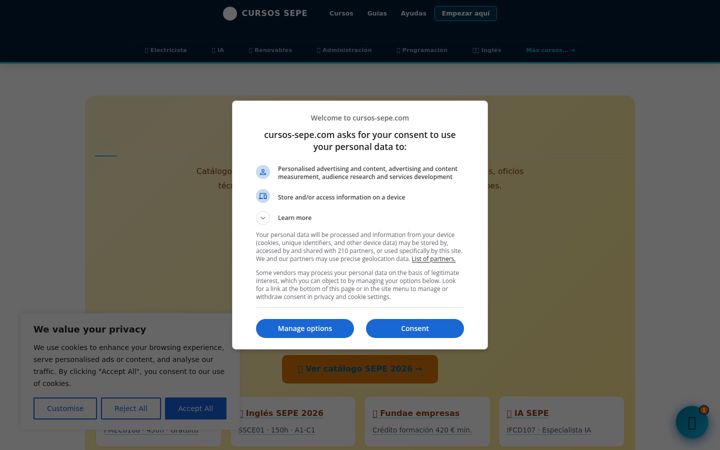 Screenshot of cursos-sepe.com