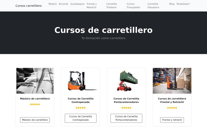 Screenshot of cursoscarretillero.com.es