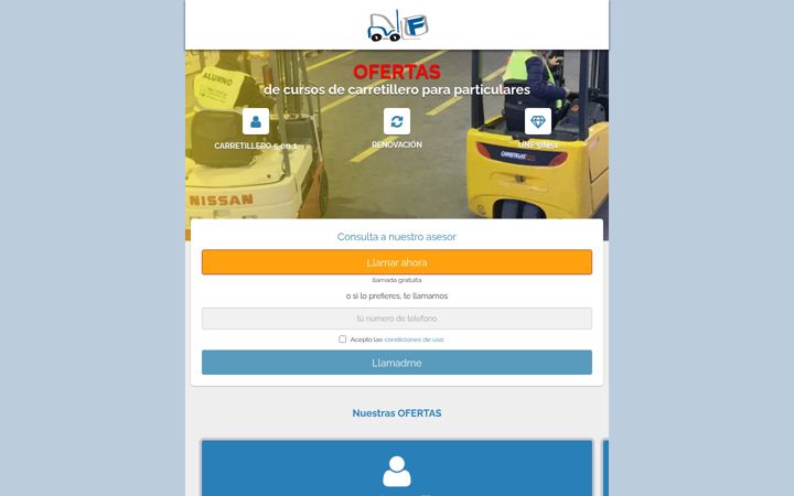 Screenshot of cursoscarretillero.es
