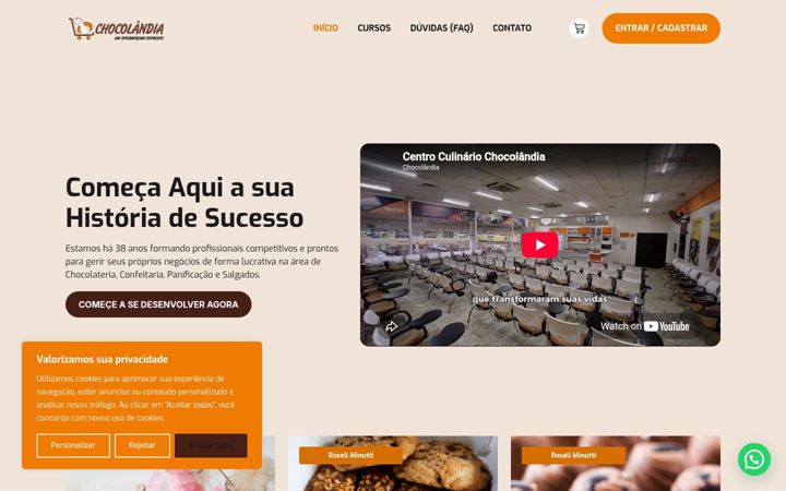 Екранна снимка на cursoschocolandia.com.br