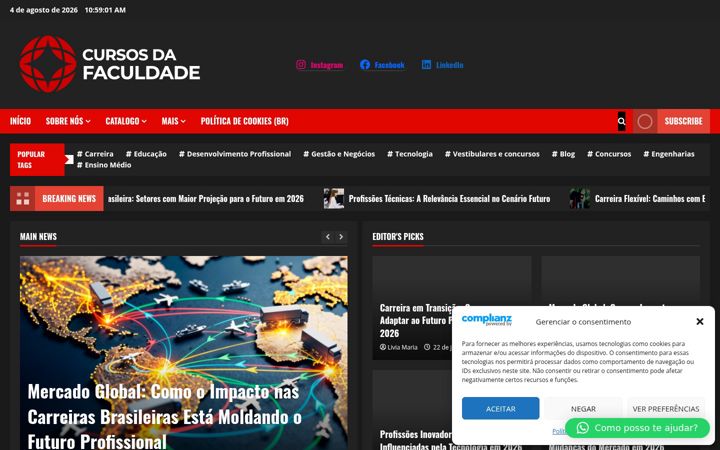 Screenshot di cursosdafaculdade.com.br