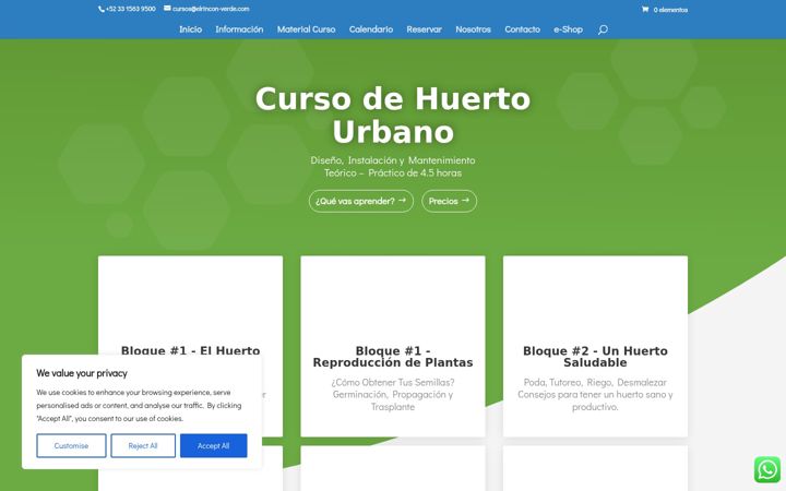 Screenshot of cursosdehuertos.com