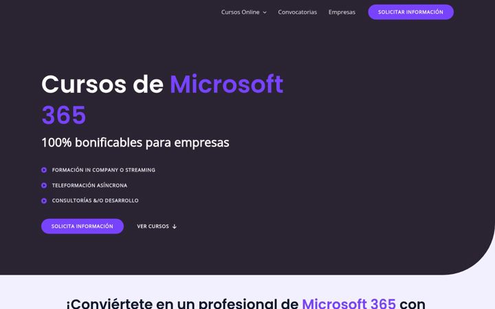Snimka zaslona za cursosdemicrosoft365.es