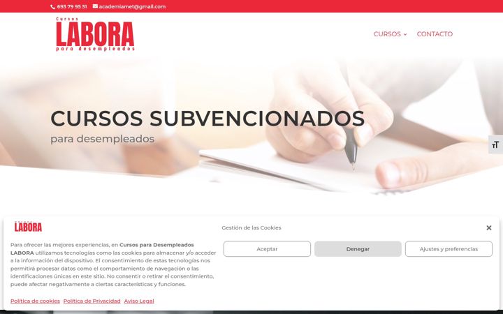 Screenshot of cursosdesempleadoslabora.com