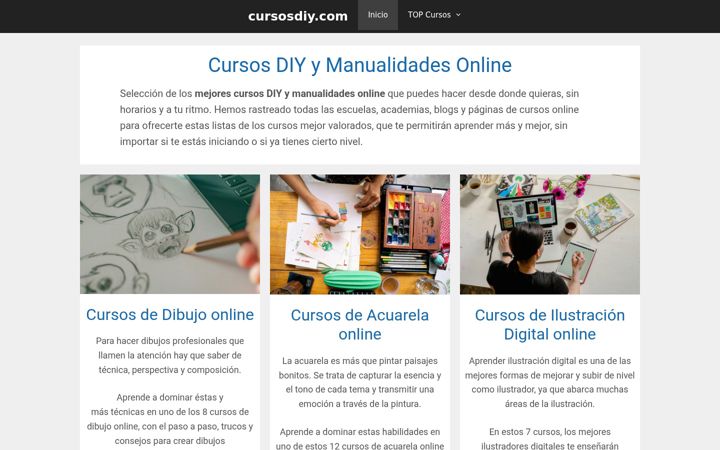 Screenshot of cursosdiy.com