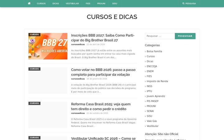Screenshot of cursosedicas.com