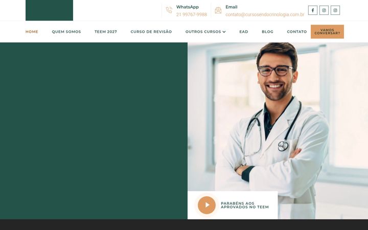 Екранна снимка на cursosendocrinologia.com.br