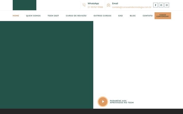 Screenshot of cursosendocrinologia.com