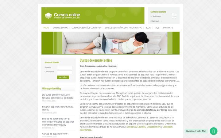 Screenshot of cursosespanolonline.com