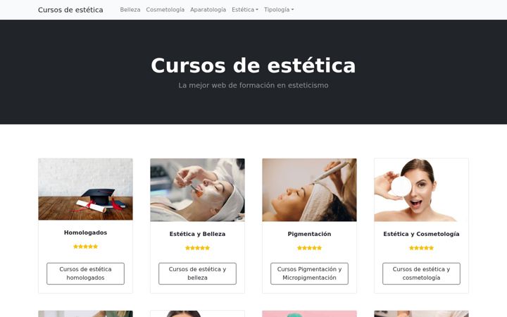 Snimka zaslona za cursosestetica.com.es
