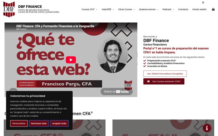 Screenshot of cursosfinanzasdbf.com