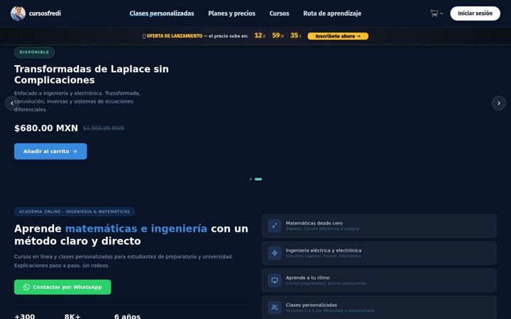 Screenshot of cursosfredi.com