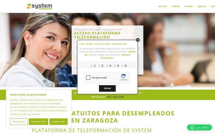 Snimka zaslona za cursosgratuitoszaragoza.es