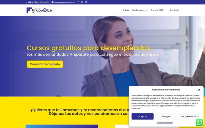 Screenshot of cursosgrupoalce.com