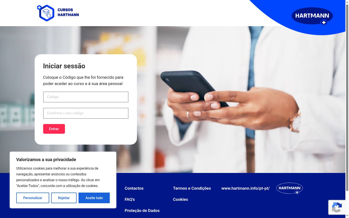 Screenshot of the consent banner shown before any interaction